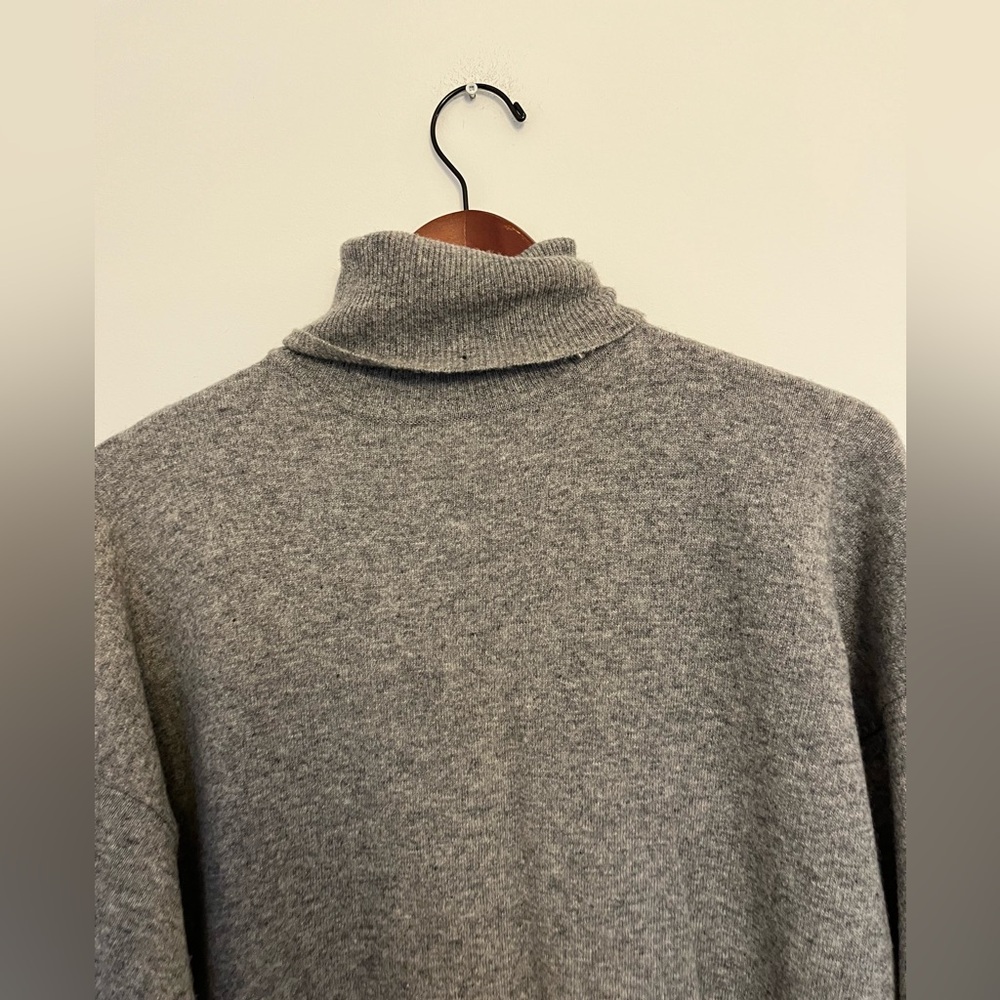 Vintage Jump Eve Roth lambswool Gray Turtleneck Sweater dress size large - Picture 8 of 9